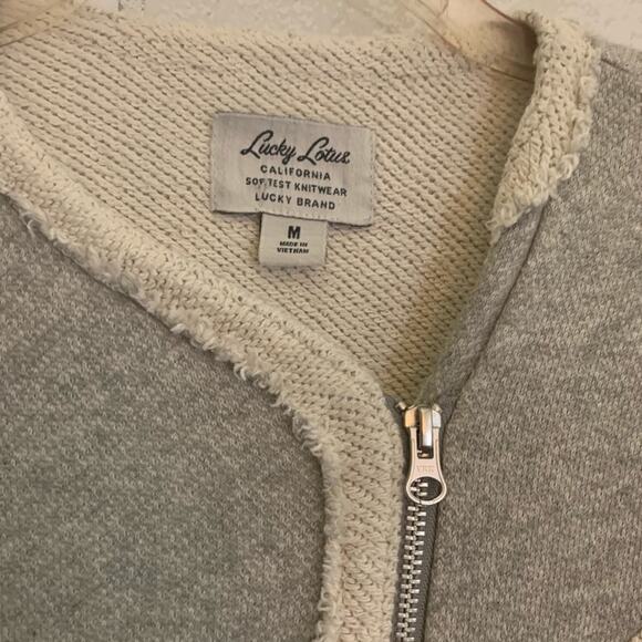 Lucky Lotus x Lucky Brand Grey Raw Hem Jacket M - Picture 5 of 10